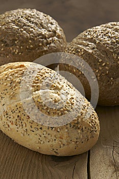 Rustic wholegrain loaves