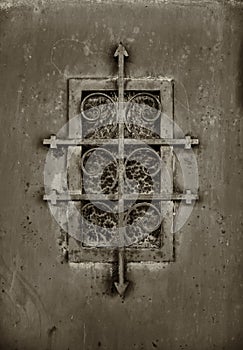 Rustic window with bars