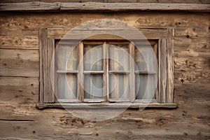 Rustic window on an old wooden house Ai photo