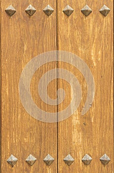 Rustic wood boards with antique nails