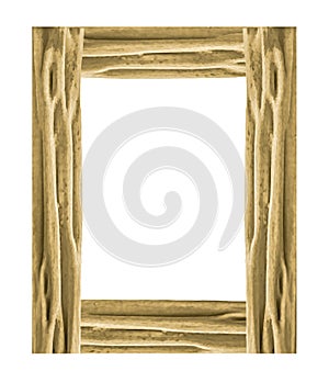 Rustic Wood Frame Isolated
