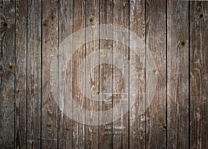 Rustic wood planks background with nice vignetting photo