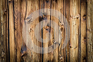 Rustic wood planks background with nice vignetting photo