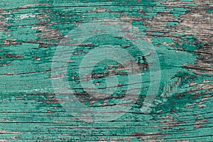 Rustic wood texture or background with turquoise paint