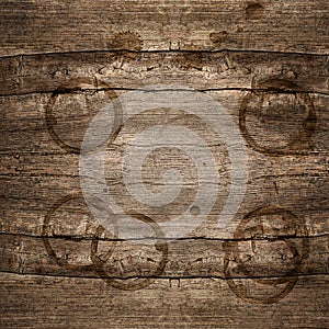 Rustic wooden background with stains photo