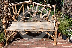Rustic wooden bench