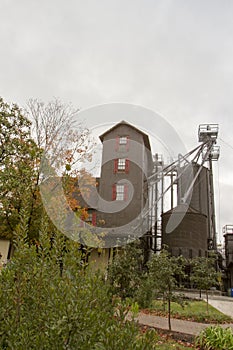 Rustic wooden bourbon distillery