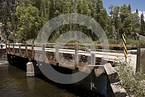 Rustic wooden bridge