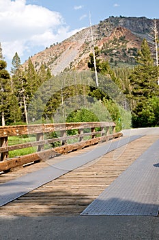 Rustic wooden bridge