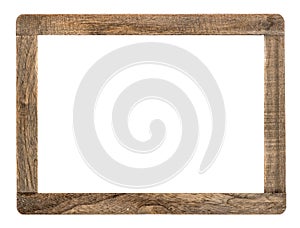 Rustic wooden frame isolated on white