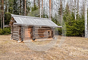 Rustic wooden house in the reserve Malye Korely