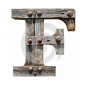 Rustic wooden letter F