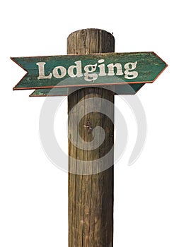 Rustic Wooden Lodging Sign photo