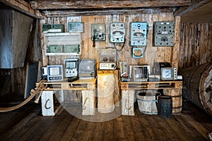 Old marine radios from Nujfjord fisherman village museum in Lofoten photo