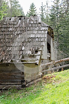 Rustic wooden shack