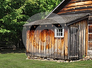 Rustic wooden shed