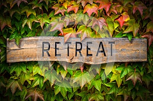 Rustic Wooden Spiritual Retreat Sign