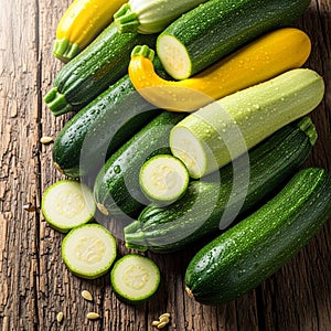 On a rustic wooden surface showcasing different varieties including