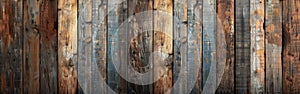 Rustic Wooden Texture Background - Old Brown Wall Table or Parquet Laminate Floor - Bright Light - Panoramic Banner or Seamless