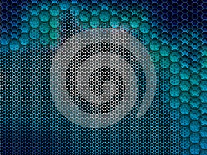 Metal background with hexagons