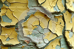 Rustic Yellow Peeling Paint Texture on Weathered Wooden Surface for Design Projects