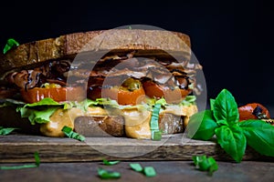 Rustical BLT sandwich