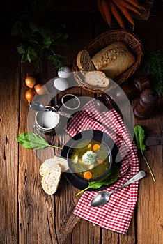 Rustikal Sorrel soup with potatoes and cream