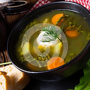 Rustikal Sorrel soup with potatoes and cream