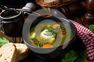 Rustikal Sorrel soup with potatoes and cream