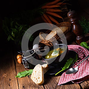 Rustikal Sorrel soup with potatoes and cream