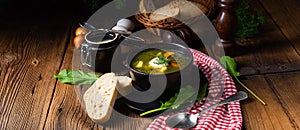 Rustikal Sorrel soup with potatoes and cream