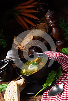 Rustikal Sorrel soup with potatoes and cream