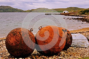 Rusting buoys, Achiltibuie, highlands