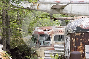 Rusting buses and planes