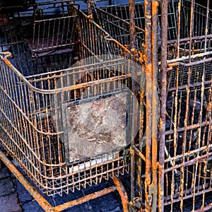 Rusting Old Food Supermarket Trolley