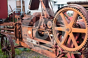 Rusting old vintage farm machinery