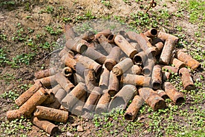 Rusting shell cases from WWI