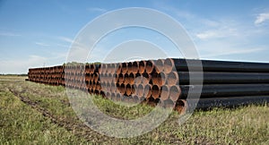 Rusting steel pipes