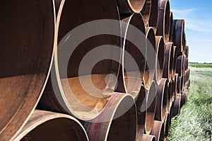 Rusting steel pipes