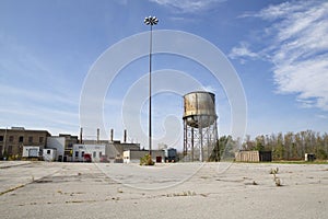 Rusting Water Tower at Abandoned Medical Facility