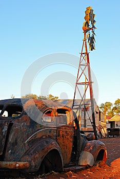 Rusting Windmill at Sunset, Gwalia, Western Australia