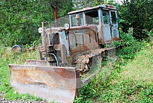 Rusty abandoned tractor