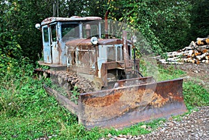 Rusty abandoned tractor