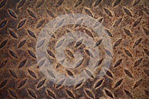 Rusty alternating pattern steel plate texture background photo