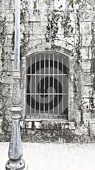 Rusty ancient prison. History of prisons! Location: Intramuros, Philippines