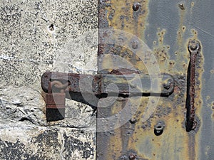 Rusty Antique Metal Door Lock Detail Texture