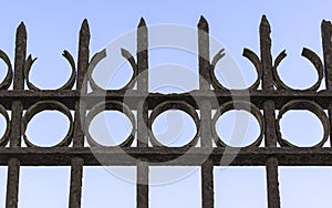 Rusty Antique Wrought Iron Fence at Hatachanah in Tel Aviv