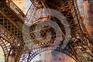 Rusty background with Eiffel tower 5