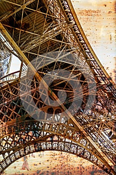 Rusty background with Eiffel tower 7