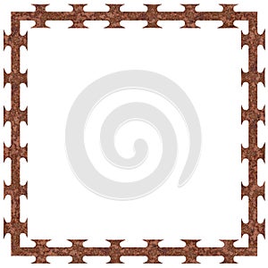 Rusty barbed razor wire tape frame, large detailed isolated textured vertical corroded macro closeup, grungy framed rusted